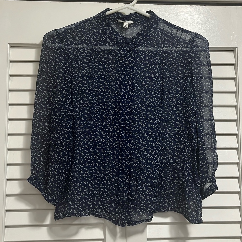 I LOVE H81 mandarin neck silk crop top M
